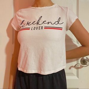 Weekend Lover Crop Tee Tshirt